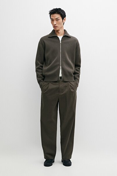 Massimo Dutti Pile detaylı barrel fit pantolon