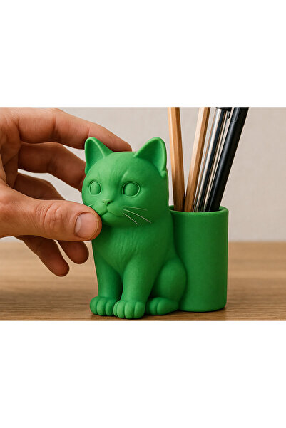 Generic Brand 3D принтирана фигурка на котка - поставка за химикалки - органа...