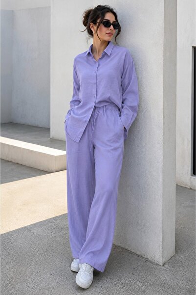 Madmext MG2117 Model Lilac Shirt and Pants Set