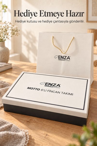 Enza طقم فناجين قهوة من البورسلان مكوّن من 6 قطع من Motto