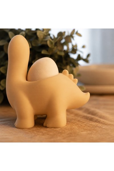 Generic Brand 3D Printed Dinosaur Egg Cup - Cute Eggosaurus Egg Holder-Beige