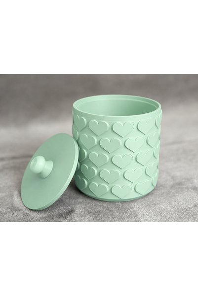 Bezos 3D-Printed Patterned Storage Box with Lid - Two-Tone Organizer - Mint