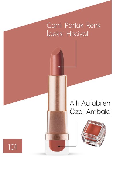 Lollis Lipstick Velvety Structure Intense Pigmented Long-Lasting Lipstick 101