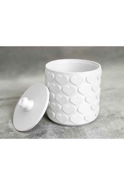 Bezos 3D-Printed Patterned Storage Box with Lid - Two-Tone Organizer - White