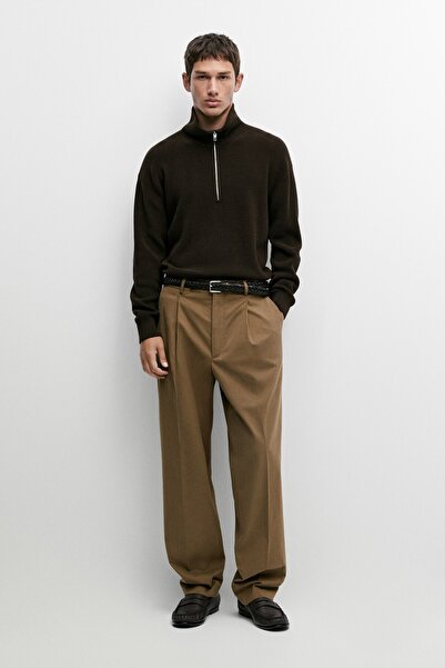 Massimo Dutti Pamuk karışımlı relaxed fit pantolon