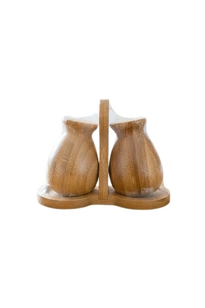 ASTRALTECH 2-Piece Bamboo Salt and Pepper Shaker Set