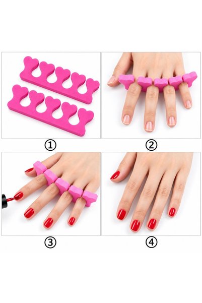 jetfast 5Pcs Sponge Finger Separator - Nail Polish Painting, Ornament and Art Pedicure Set