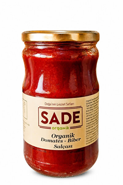 Sade Organik Domates ve Biber Karışık Salça 650 gr