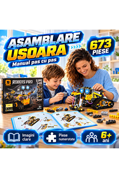 RaSteff Robot 5 in 1, Educational Toy with 673 Pieces