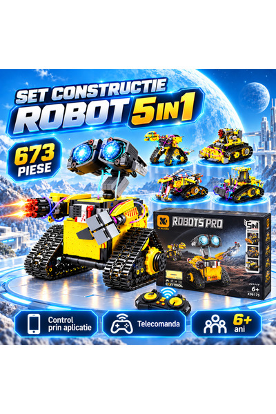 RaSteff Robot 5 in 1, Educational Toy with 673 Pieces