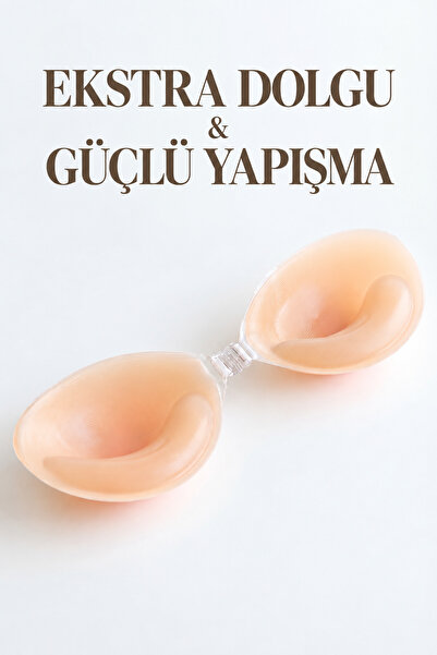 femline 003- Dolgulu Yapışkanlı Silikon Sütyen- Şeffaf Askılı - Klipsli - Top...