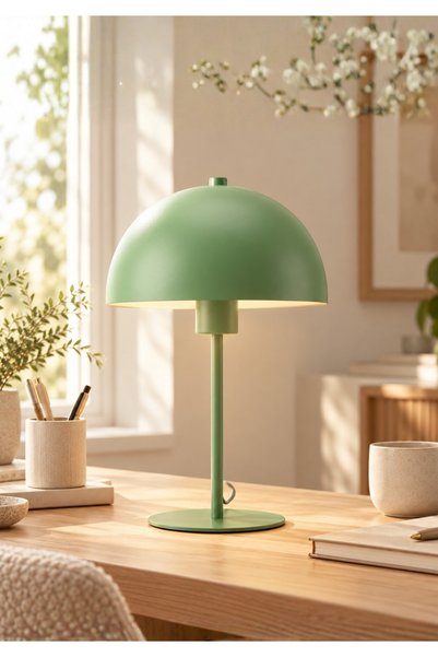 HOMİNG Strada Modern Mint Yeşili Renkli Metal Abajur Masa Lambası