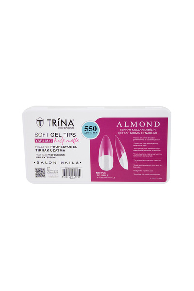 Trina Soft Jel Takma Tırnak - Almond (YARI MAT) 550' Li - 20