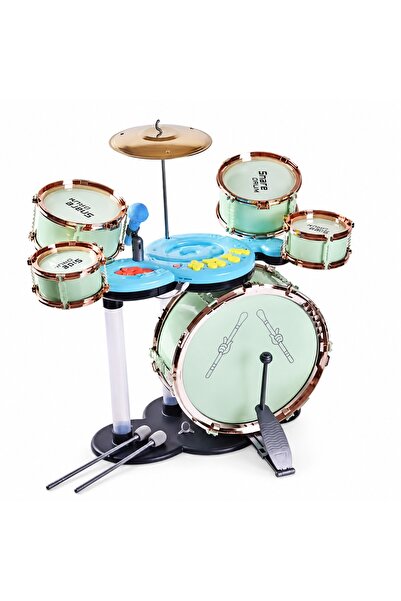 CREATIVE Set de tobe jazz pentru copii de peste 3 ani, cu scaun, verde