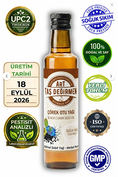 Art Taş Değirmen Soğuk Sıkım Çörek Otu Yağı 250 ml %100 Doğal Ve Saf (PESTİSİ...