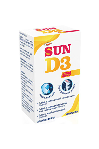 SUN WAVE PHARMA Sun D3 5000, - Vitamina D3 5000 UI, 30 capsule moi