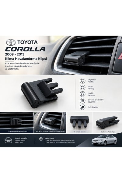YUBBOX Toyota Corolla 2009-2013 Klima Havalandırma Yönlendirme Klipsi 4 Adet