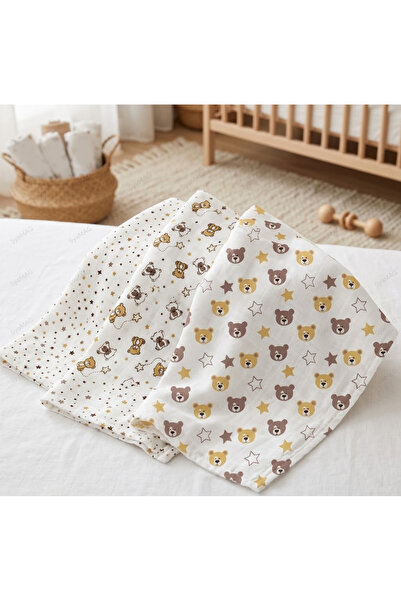 SyaMAG Set scutece finet, model cu ursuleti si stelute, multicolor, 80x80 cm,...