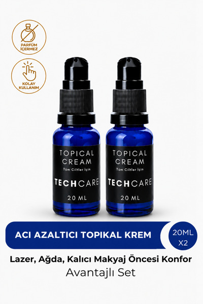 Tech Care عبوة من قطعتين من كريم العناية لتخفيف الألم - كريم موضعي لإزالة الش...