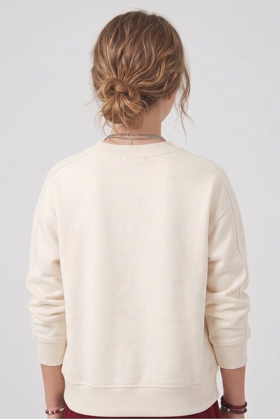 Dmb Kız Çocuk Sevimli Köpek Baskılı Rahat Kesim Esnek Sweatshirt
