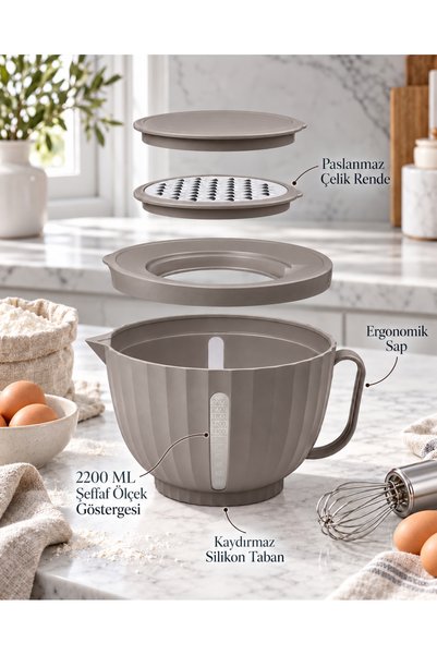 Okyanus Home Mink Coliseum Grater Mixer Set