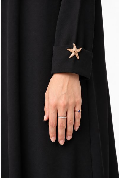 Azria Fashion Asymmetric Abaya with Star detail