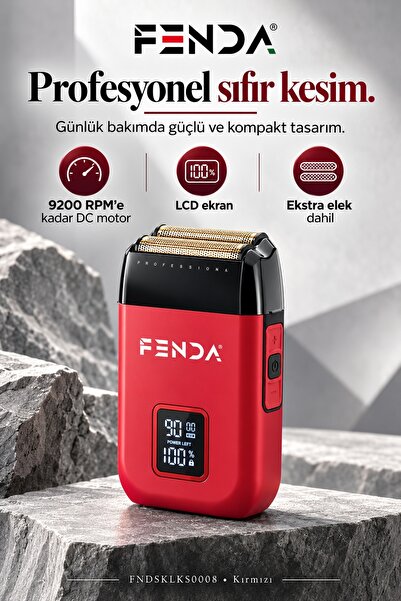 Fenda Profesyonel Sıfır Kesim Tıraş Makinesi Kırmızı FNDSKLKS0008RD