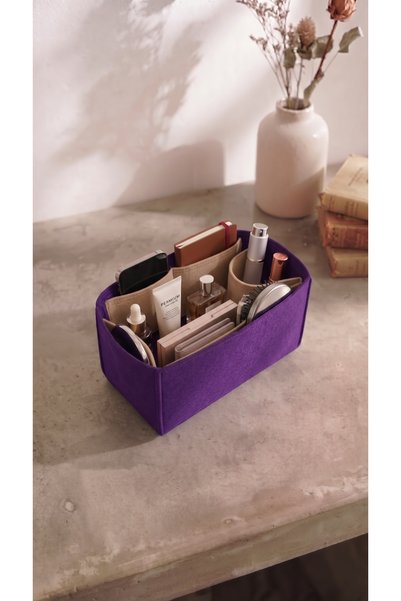 MARJİNAL W CLUB Double Colorful Single Compartment Bag Organizer Purple - Beige Color Dimensions: 28 X 15 X 12 (Length X Height X Width)