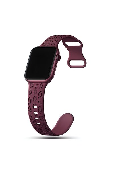 Dexmon Apple Watch 12 11 10 46mm 9 8 7 6 SE Ultra Uyumlu 42-44-45-49mm Leopar Desenli Silikon Kordon