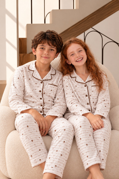 nisaNCa Long Sleeve Shirt Collar Women's Pinterest Pajama Set - Transitional Women's Owl Patterned Pajamas