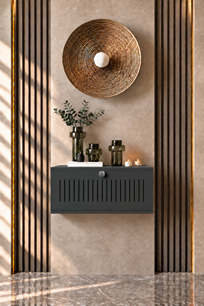 melura home 50 cm Melura Dresuar – %100 MDF Kapaklı Duvara Monte Şık ve Moder...