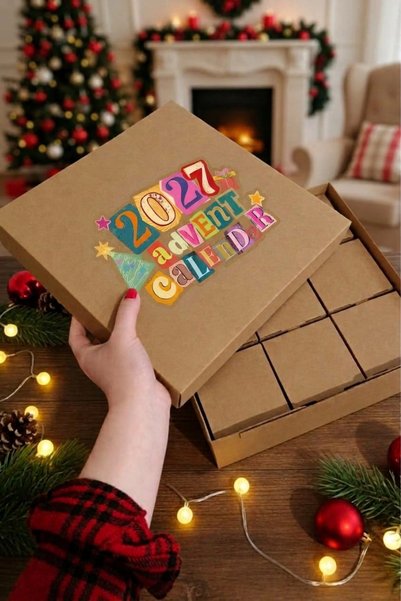 AryaSanatKırtasiye DIY Advent Calendar Seti | 9'lu Set + 45 Sticker | Kraft K...
