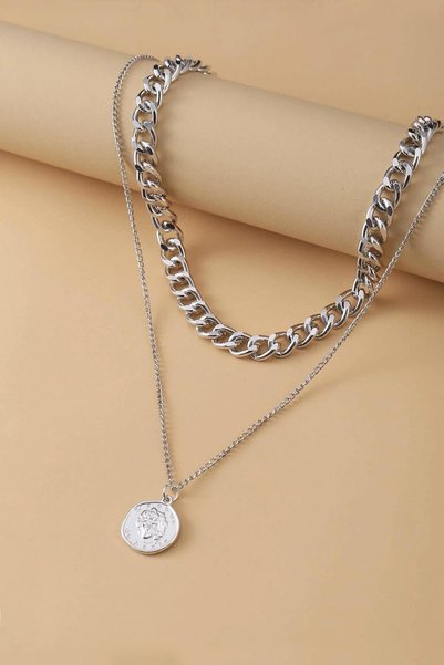 New Obsessions Silver Chain Necklace with Locket
