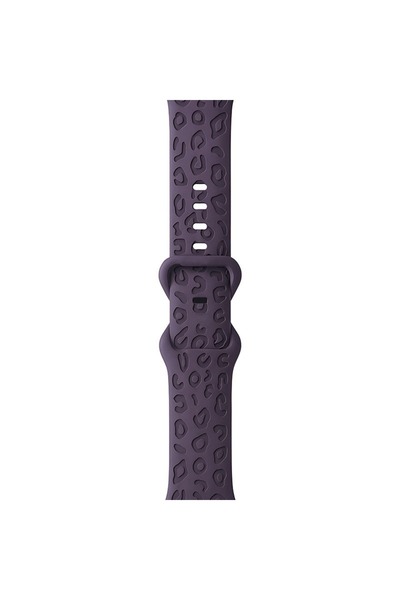 Dexmon Apple Watch 12 11 10 46mm 9 8 7 6 SE Ultra Uyumlu 42-44-45-49mm Leopar Desenli Silikon Kordon