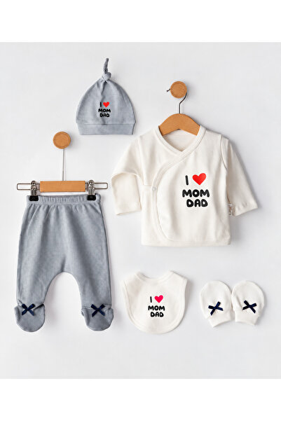 chic try unique I Love Mom Dad Newborn Hospital Release 5-Piece Baby Set 100%...