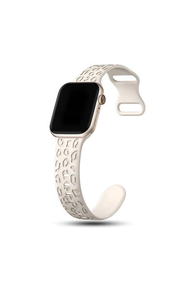 Dexmon Apple Watch 12 11 10 46mm 9 8 7 6 SE Ultra Uyumlu 42-44-45-49mm Leopar Desenli Silikon Kordon