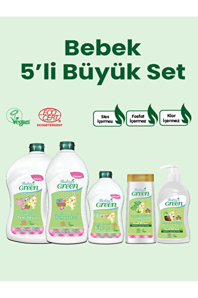 Baby's Green 5'li Organik Yeni Doğan Bebek Bakım Seti