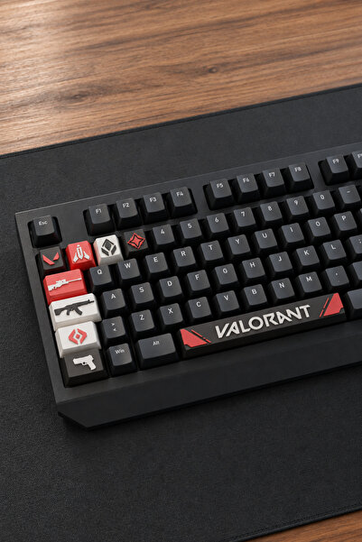 Makerpax Valorant Temalı Keycaps 9'lu Set - 6.25U Spacebar ve Cherry MX Uyuml...