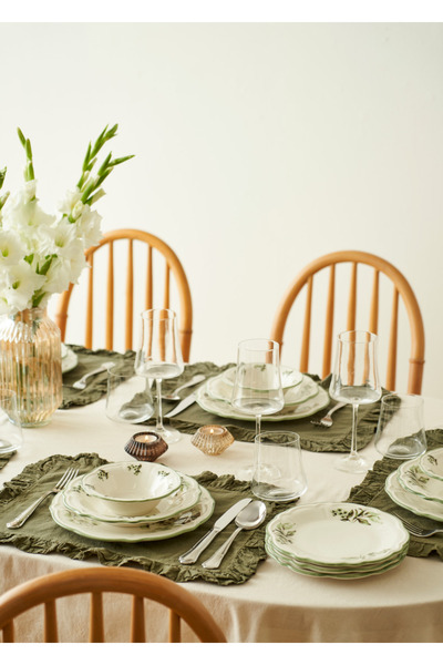 Bella Maison Julia Stoneware 24 Parça 6 Kişilik Yemek Takımı Yeşil
