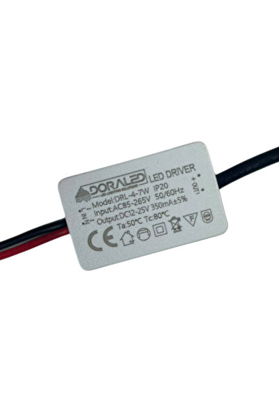 DORA LED 4-7X1W 350Ma 12-24V Power Led Driver IP20 Power Led Sürücü