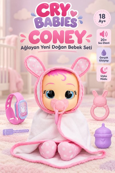 Tıfıl Toys GIOC-HI PREZIOSI Cry Babies Lisanslı 20+ Ses Efektli Ağlayan ve Em...