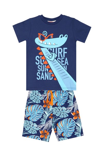 Denokids Surfer Croco Boy's T-shirt Shorts Set