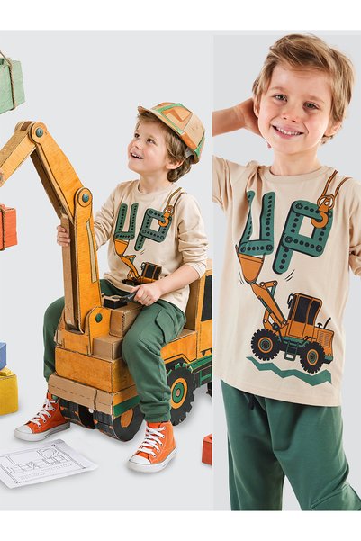 MSHB&G Up Dozer Boys' Long Sleeve T-Shirt and Pants Set