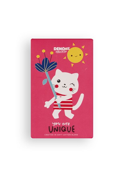 Denokids Șosete colorate pentru fete cu pisici, cutie de 3 bucăți