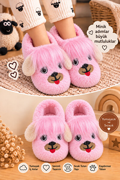 AlbiShoes Unisex dečije papuče, kućne cipele, pamučno podstavljene, figura ps...