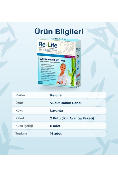 Relife Ayak Detoks Bandı %100 Doğal Bitkisel Detox Bandı – Uyku Toksin Atma 1 Kutu 8 Adet