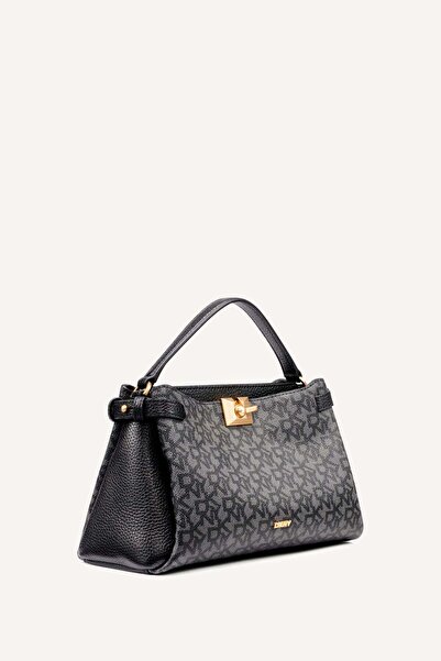 Dkny حقيبة مارثا كروس بودي بمقبض علوي - XLB - شعار BK - BK-N/S