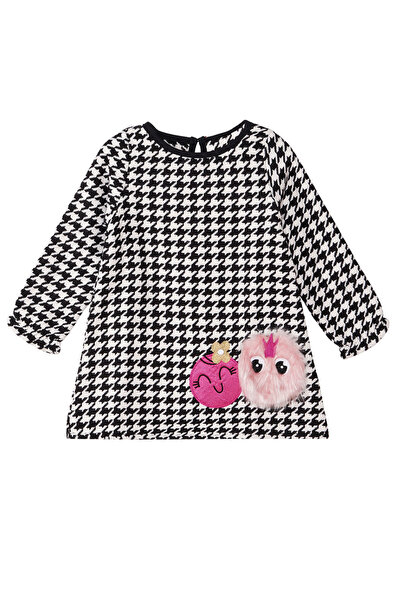 MSHB&G Girl's Winter Woven Black Appliqued Long Sleeve Dress 2-8 Years