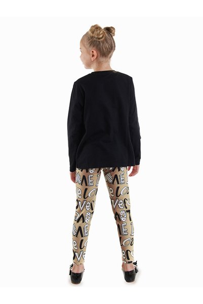Denokids Love Kız Çocuk T-shirt Tayt Takım