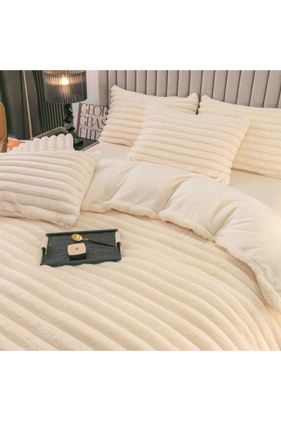 Lenjeria Pufoasa Set Lenjerie de Pat Cocolino cu Elastic 180x200 cm, 4 Piese
